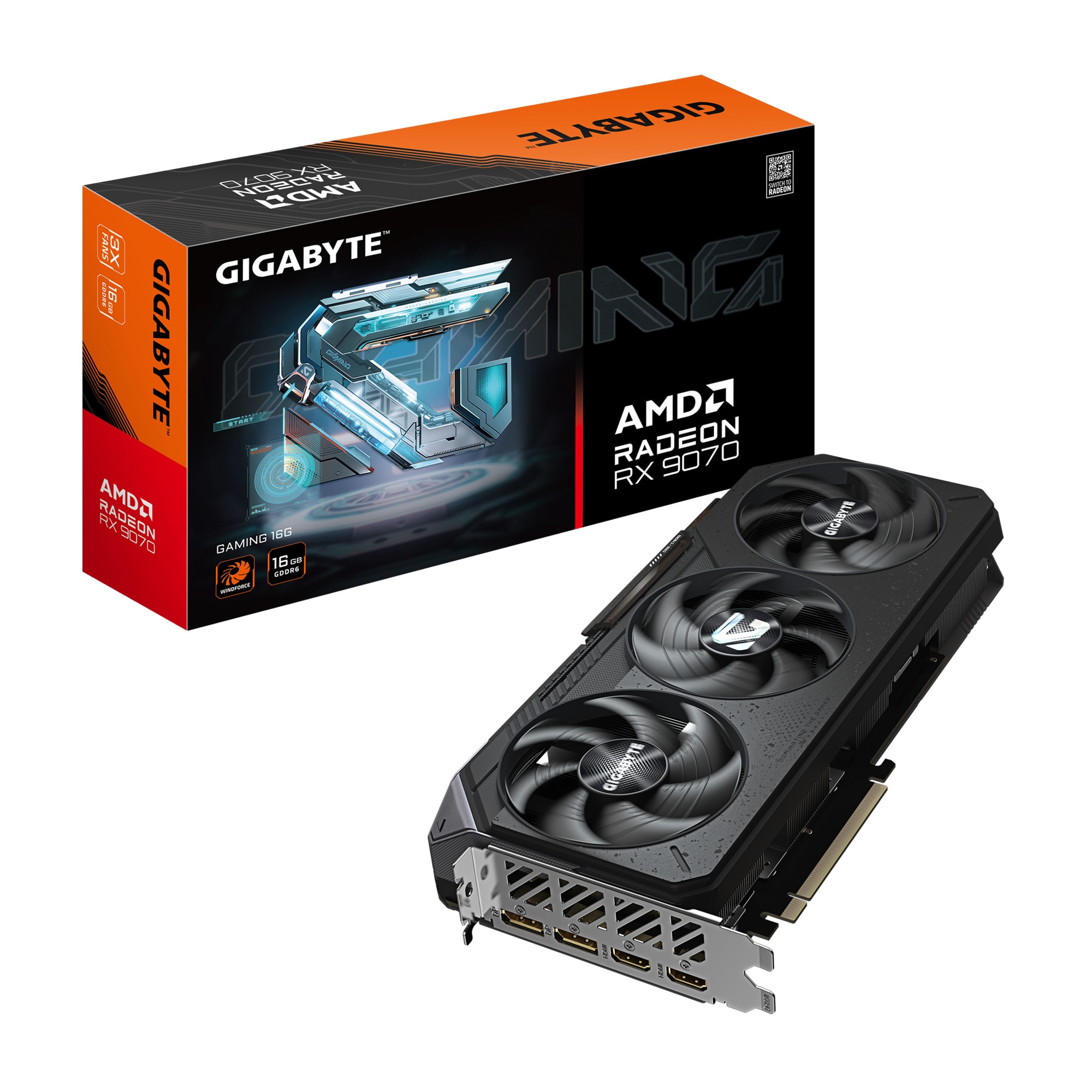 GIGABYTE Radeon RX 9070 GAMING 16G Grafikkarte HDMI/DP GV-R9070GAMING-16GD
