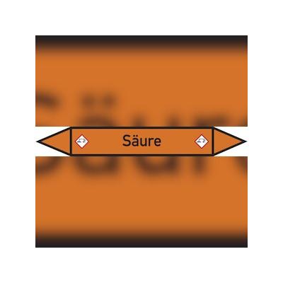 Rohrleitungskennzeichen Säure - 187x26 mm Folie selbstklebend