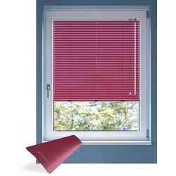 Jalousie ohne Bohren nach Maß, Rot Metall 7216, 80 x 100 cm, Jalousie individuell maßangefertigt
