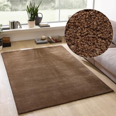 Wollteppich OTTO HOME "Gabbo Natur, Handgefertigt, Teppich, reine Wolle, meliert", braun, B:200cm H:14mm L:200cm, Wolle, Teppiche, reine Wolle, Uni, Wohnzimmer, Schlafzimmer, Esszimmer