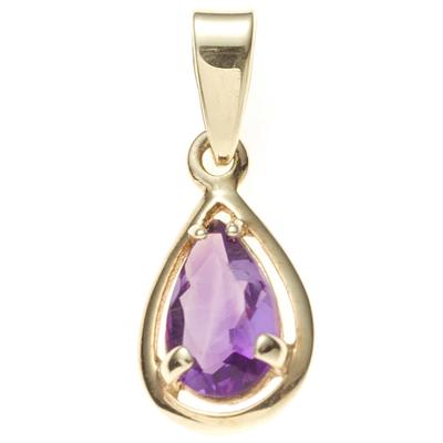 Kettenanhänger JOBO "Anhänger Tropfen", gold (gelbgold 333), Schmuckanhänger, Damen, Gelbgold 333, Kettenanhänger, 333 Gold mit Amethyst