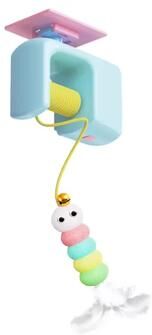 Inspire Essentials Interactive Flying Bird Cat Toy With Automatic Door Hanger blue