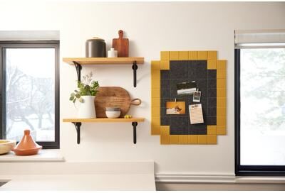 Felt Right Frame Mustard   Sound Dampening Pinnable Tiles