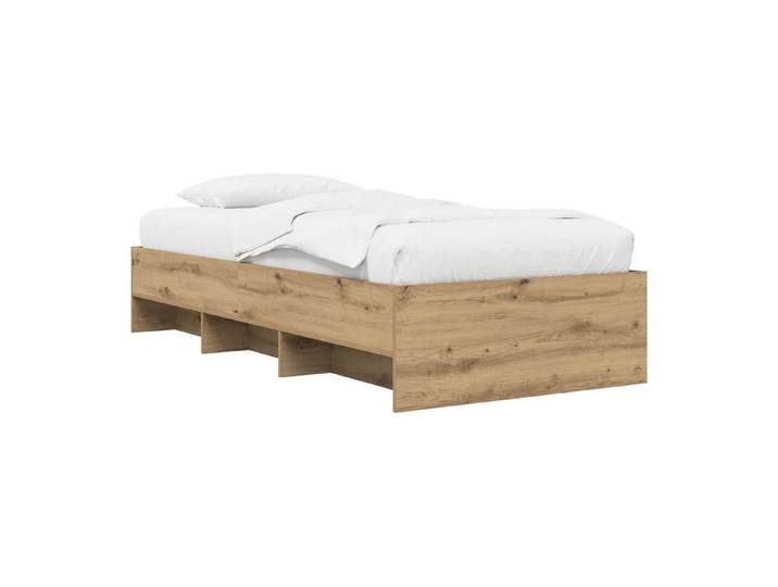 vidaXL Bett Bettrahmen Kunsthandwerk Eiche 80 x 200 cm Holzwerkstoff (1-tlg), Bettrahmen Kunsthandwerk Eiche 80 x 200 cm Holzwerkstoff