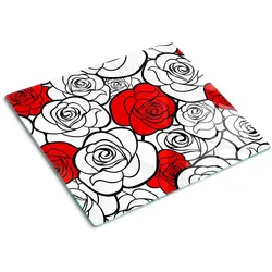 GLASPLATTE 60x52 cm Rosen