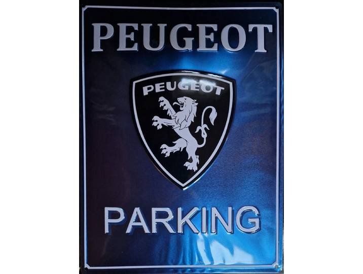 Peugeot Parking Special Metallic Edition . Metalen wandbord in reliëf 30 x 40 cm.