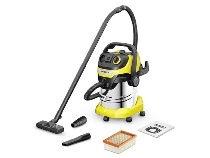 KÄRCHER Aspirateur Eau et Poussières WD 5 P S V-25/5/22\, avec Prise de Courant\, Filtre Plissé Plat\, Fonction de Nettoyage du Filtre\, Cassette Filtrante\, 1100 W\, Cuve : 25 l\, Tube d'Aspiration : 2\,2 m