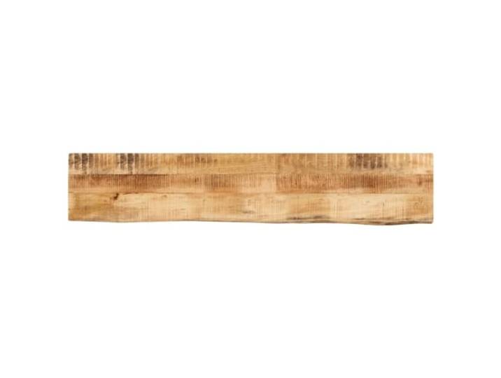 Keeushr Tischplatte Massivholz 180x40x3,8 cm Baumkante Massives Mangoholz, Rustikale Naturkante, Vielseitig Kombinierbar, Leicht Zu Reinigen