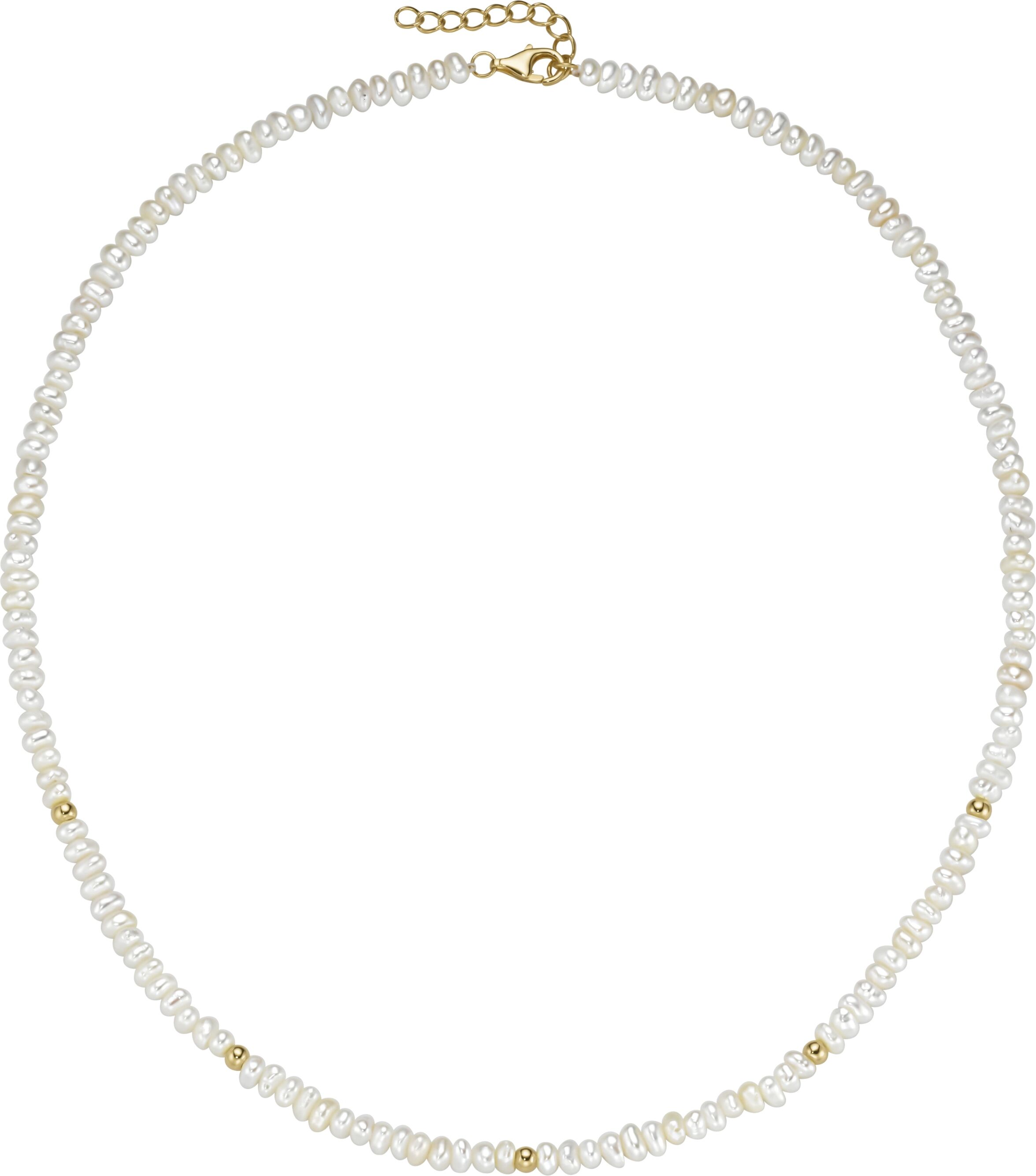 Perlenkette SMART JEWEL "Collier mit Süßwasserperlen, Silber 925", weiß, Halsketten, Damen, Silber 925 (Sterlingsilber), Perlenkette