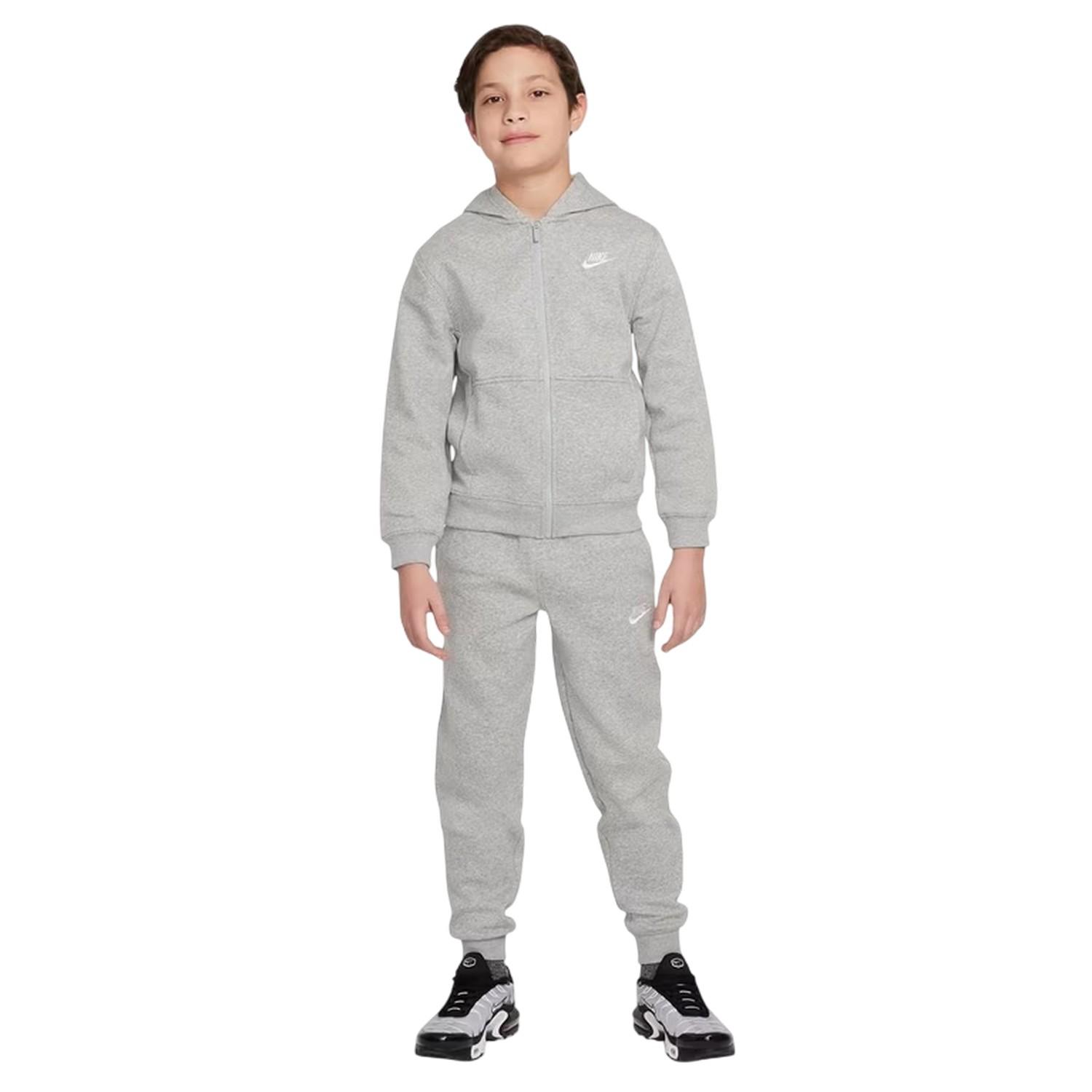 Nike - "Sportswear Core" Trainingsanzug für Jungen, Fleece (Grau/Weiß)