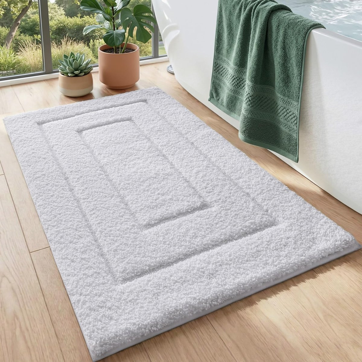 Zachte microvezel badmat in wit - 50 x 80 cm