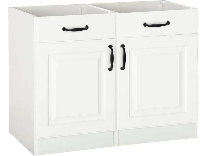 Unterschrank WIHO KÜCHEN Erla , weiss (front: kassette weiß, korpus: weiß), B:100cm H:82cm T:57cm, Schränke, Unterschrank, 100 cm breit mit Kassettenfront, ohne Arbeitsplatte