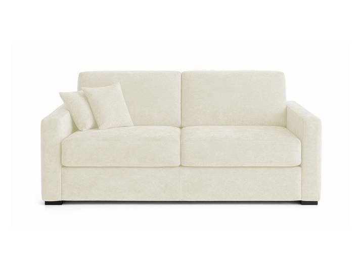 PASSY - Canapé convertible 4 places - Velours, Ecru
