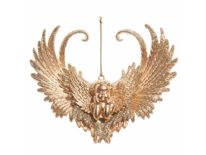 Weihnachtliche Hängedeko, goldfarbener Engel