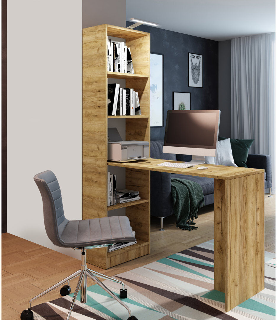 Latitude Run Meyersdale Modular Writing Desk Oak