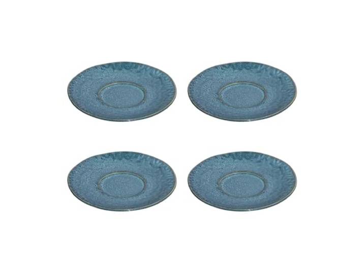 LEONARDO HOME 018592 MATERA Lot de 4 sous-tasses en céramique Bleu 15 cm