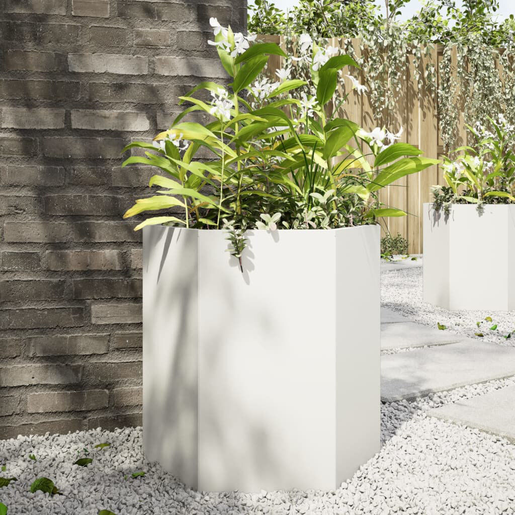 vidaXL Outdoor Planter Box White 45cm H x 46cm W x 40cm D