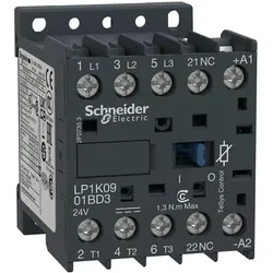 Schneider Electric Schütz,3P,Feder,9A,AC3, 4kW,24Vdc, Relais