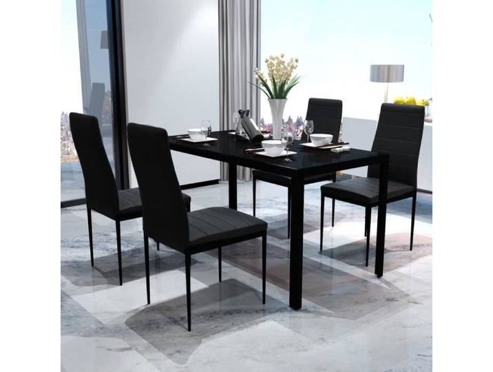 Lot de 4 chaises salle à manger noir LAIZERE%