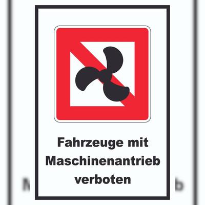 HB-Druck Keine Motorboote Symbol und Text Fahrverbot für Fahrzeuge mit Motor A2 (420x594mm)