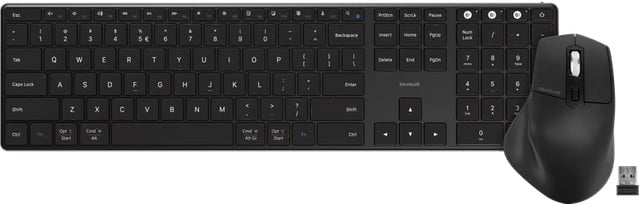 BlueBuilt Draadloos Bluetooth QWERTY Pro Toetsenbord en Ergonomische Bluetooth Muis - Blauw