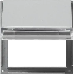 Gira Zentralplatte Klappdeckel alu mit Schriftfeld., TX44 068065