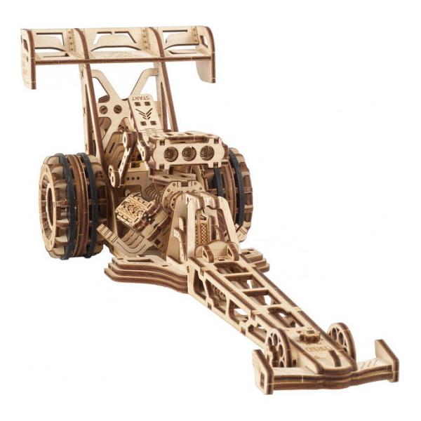 Ugears 70174 - Mechanischer Modellbausatz Dragster, 321 Teile, 3D Puzzle (70174)