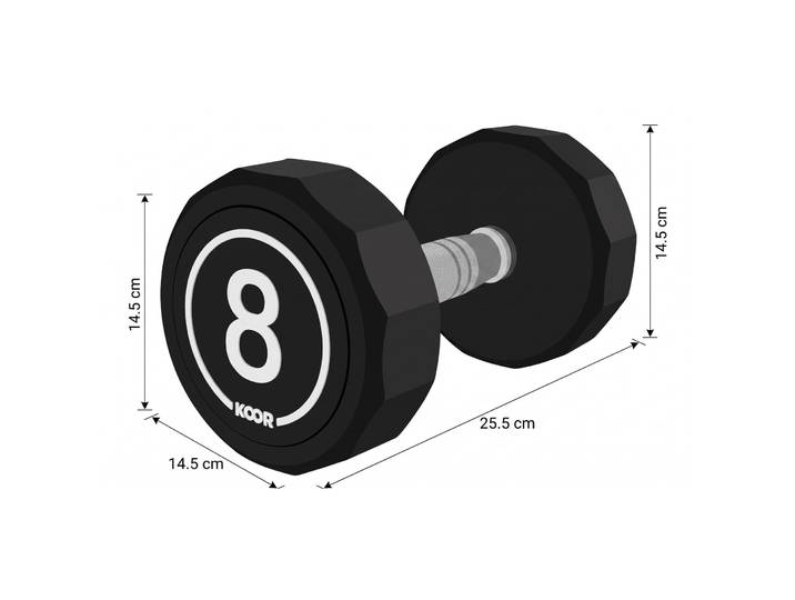 KOOR Hantel Alli Schwarz 1x8 kg - Hantel