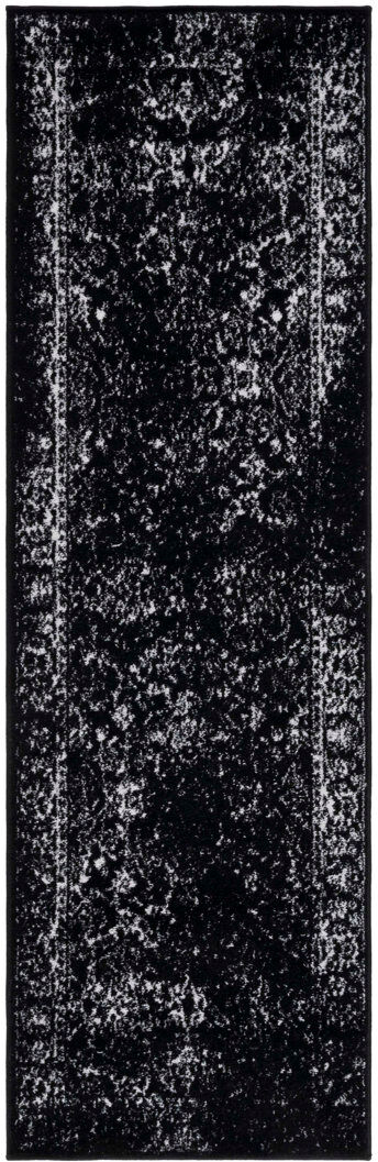 Rosalind Wheeler Ellarene Adirondack Blossom Vine Area Rug In Black & Ivory Black/Ivory Runner 76 X 305 cm
