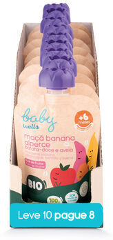 Baby Wells Pack Poupança Puré Maçã Alperce e Batata Bio 10 x 90 gr