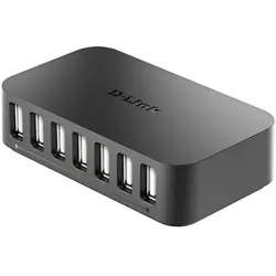 D-Link USB 2.0 Hub 7x (USB-B, 7 Ports), Dockingstation + USB Hub, Schwarz