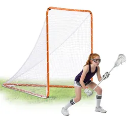 VEVOR Lacrosse-Tor, 6' x 6' Lacrosse-Netz, Stahlrahmen-Lacrosse-Trainingsausrüstung für den Hinterhof, tragbares Lacrosse-Tor mit Tragetasche, schneller und einfacher Aufbau, perfekt für das Training