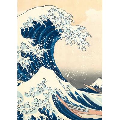 Notizbuch A4 blanko Hardcover Japan - Motiv Die große Welle vor Kanagawa - Katsushika Hokusai - 100 Seiten, Gebundene Ausgabe von Notizbuch