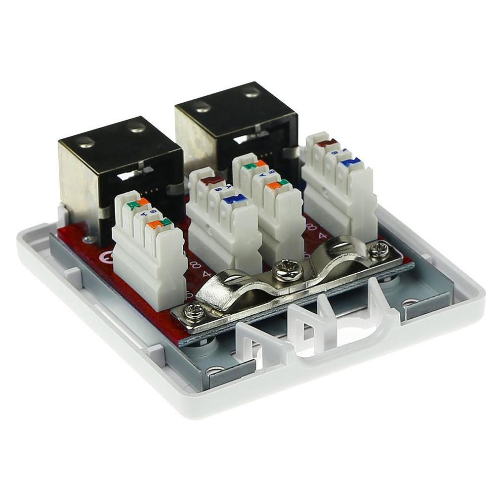 ACT Surface mounted box shielded 2 ports CAT6A. Type: CAT6A Wall mountbox c6a 2p shielded (FA7004)