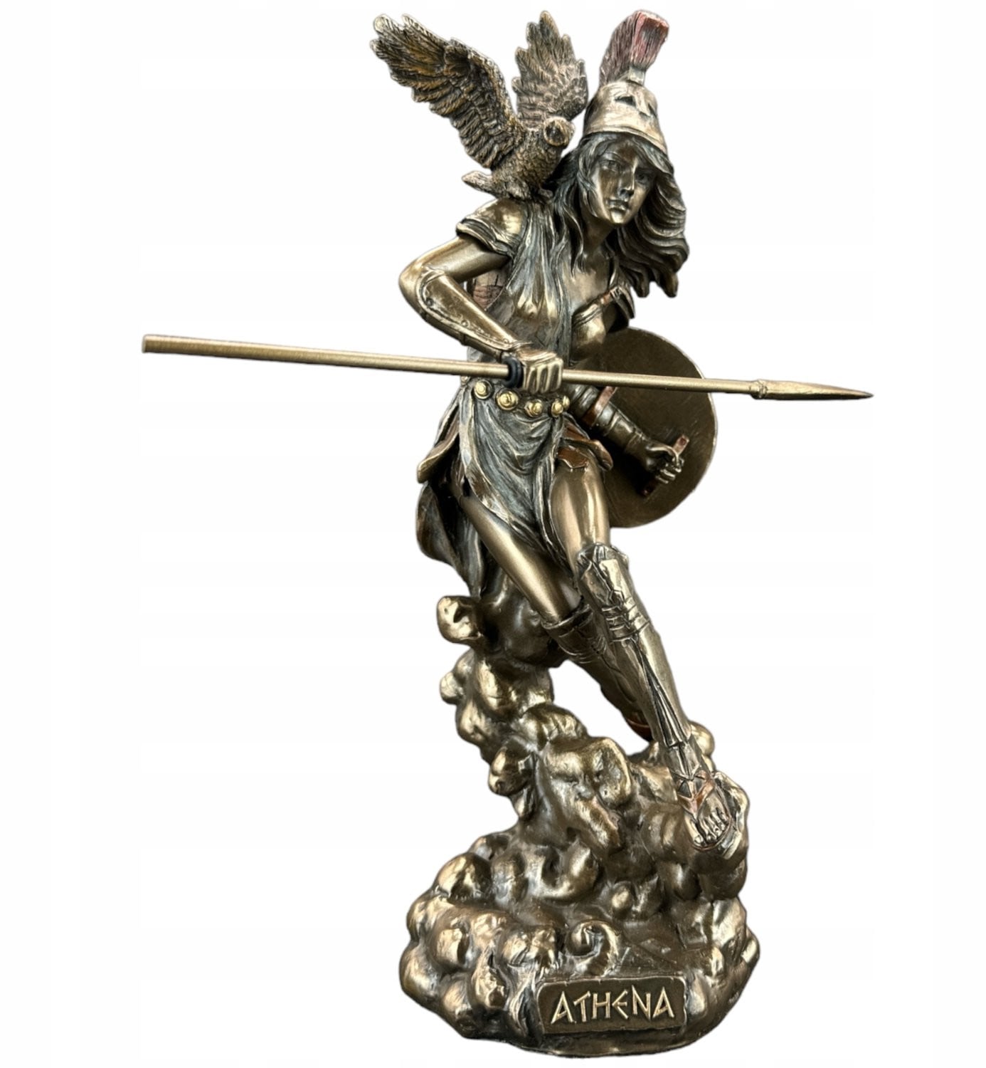 Veronese Bronzen Beeld Godin Athena met Speer - Luxe Tafeldecoratie