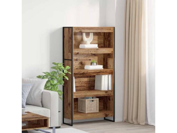 NEW 2026  Ensemble bibliothèques lot de 2 cabinet de livres pour salon Bois Ancien 80x30x155 cm L662
