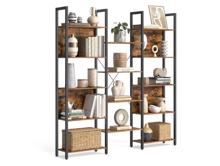 VASAGLE Boekenkast, Ladderplank, Metalen Frame, 24 x 158 x 166 cm