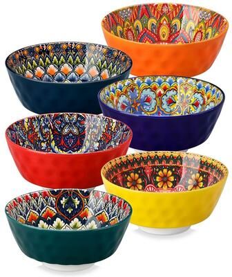 vancasso LUMI 6-Piece Floral Pattern Porcelain Bowl Set