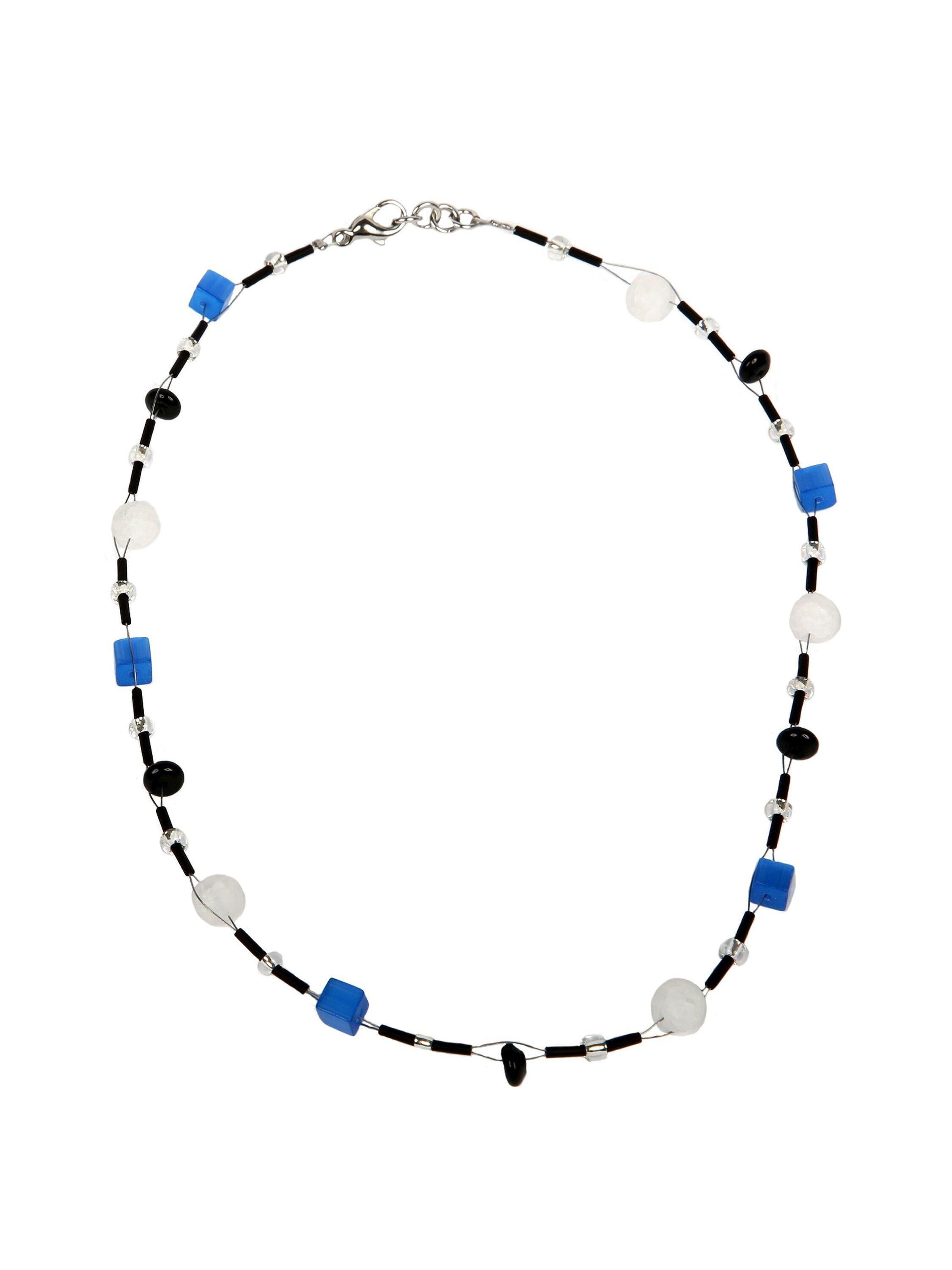 DeMarie Collierkette Edelstahl Onyx Acryl Kristall