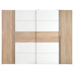 FORTE Schwebe-/Drehtürenschrank Narago 270 x 210 cm Dekor Braun, Weiß Eiche /