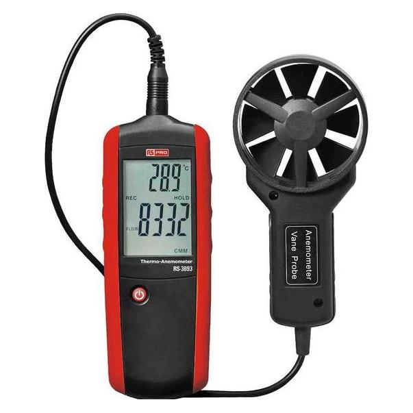RS PRO DT-3893 Anemometer, bis 30m/s 60°C max.Tem (1938696)