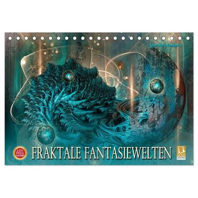 Fraktale Fantasiewelten (Tischkalender 2026 DIN A5 quer), CALVENDO Monatskalender