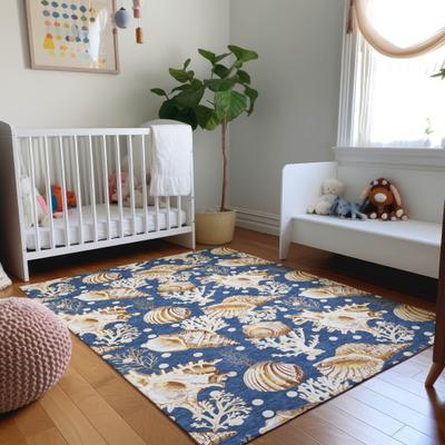 Addison Rugs Premium Washable Super Soft Coastal Seashells Mayfield Rug