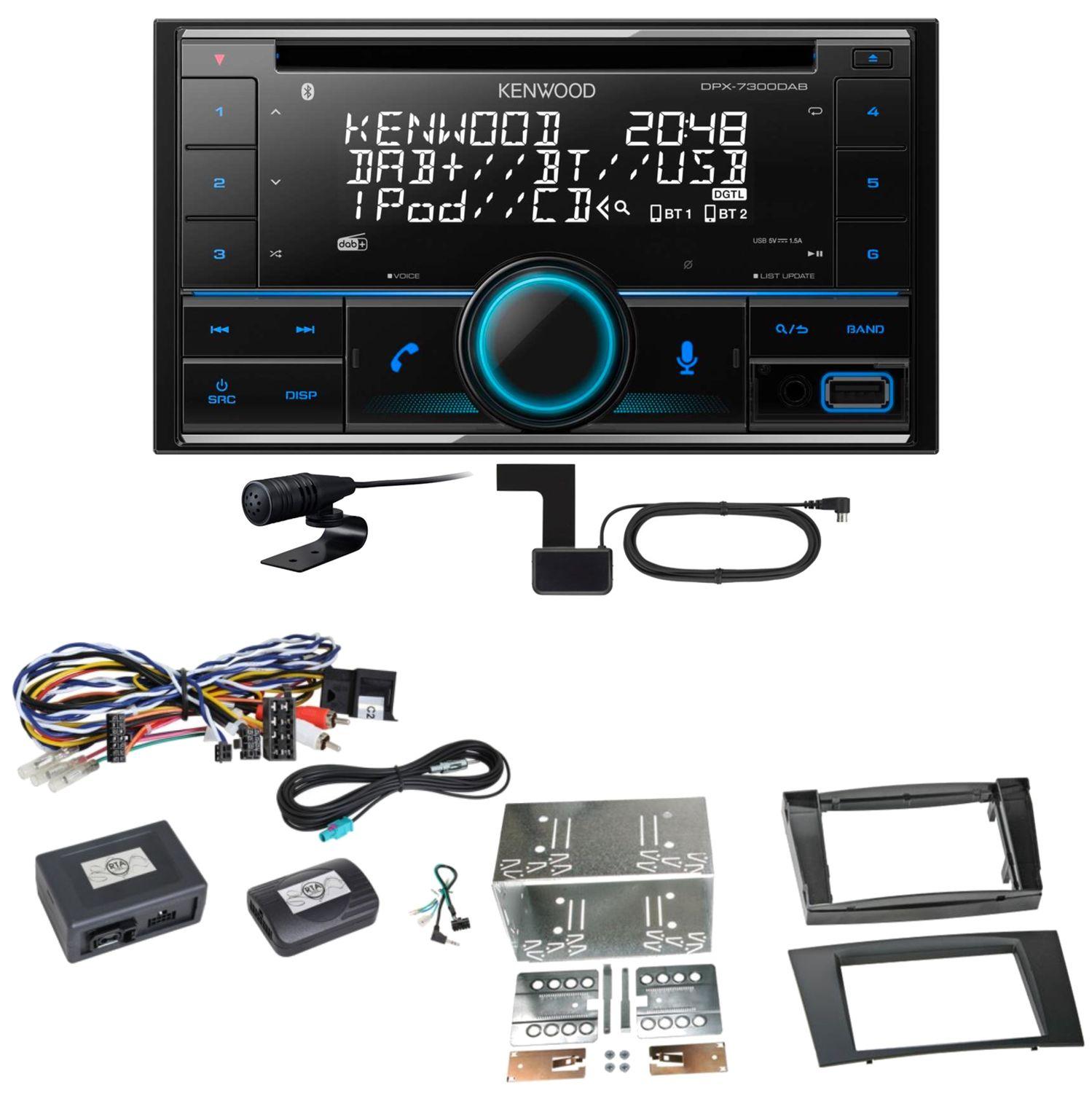 Kenwood DPX-7300DAB Bluetooth DAB CD USB Einbauset für Mercedes W211 CLS W219