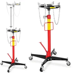 tectake® Getriebeheber, Belastbarkeit 500 kg, flexible Breiteneinstellung, Standfestes Fußkreuz mit 4 Lenkrollen