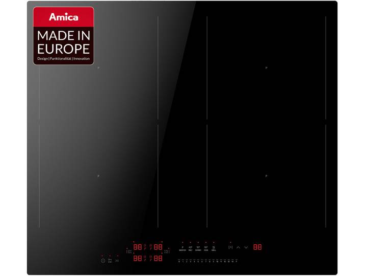 AMICA Induktions-Kochfeld KMI 754 200 C , schwarz, Kochfelder, AutoBridge verbindet Kochzonen für großes Kochgeschirr, Induktions-Kochfeld