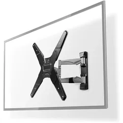 Nedis Vollbewegliche-TV-Wandhalterung, 26-42" (Wand, 30 kg, 26" - 42"), TV Wandhalterung, Silber, Schwarz