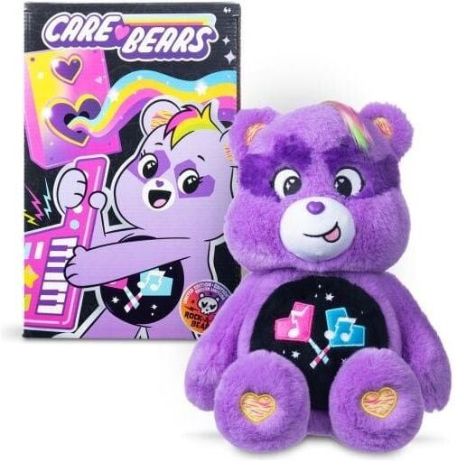Care Bears - Rock-A-Lot Share Bear - Soft Plush Toy for Kids - Basic Fun