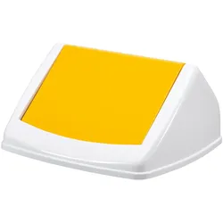 Durable Wertstoffsammler H747xB320xT366mm 40l weiß Kunststoff PE m. Deckel gelb