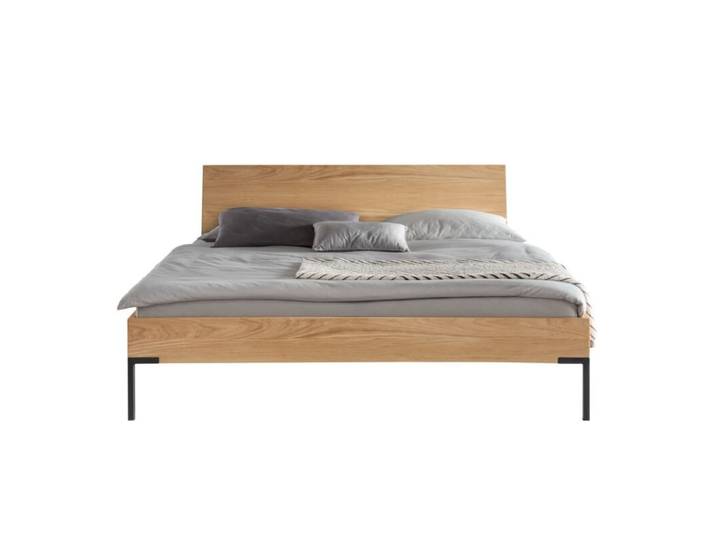 Liadomo Gildo Massivholzbett aus Wildeiche - in verschiedenen Größen - 180 x 200 Massives Wildeichenholz, verschiedene Größen, modernes Industrial-Design mit Metallfüßen, natürliche Gemütlichkeit Industrial, Modern, Natur